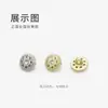Botões Metálicos Dourados Vazados com Design de Flor de Ameixa Cravejada com Diamantes, Botões Redondos para Cardigãs, Camisas, Botões Pequenos para Jaquetas, Botões Decorativos