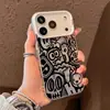 Líneas de Graffiti Creativas a Pantalla Completa Adecuadas para Fundas de Teléfono Serie Apple 17, Cubierta Protectora Anti-Caídas con Agujero Grande, Silicona Transparente