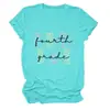 CUARTO GRADO Amazon Wish sitio independiente moda casual camiseta de mujer cuello redondo manga corta para comercio exterior