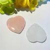 Corazón de Cristal Natural Rosa de Doble Plano 40M Adornos de Amor Artesanía de Gemas Piedra Porosa con Forma de Corazón Accesorios