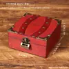 Caja de Almacenamiento de Madera Vintage con Cerradura, Joyero Antiguo Estilo Europeo, Cofre del Tesoro Creativo, Adorno Decorativo, Caja de Almacenamiento