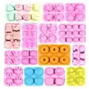 Colección de Moldes de Silicona Apretables Pata de Gato Waffle Cristal Epoxy Pegamento AB Materiales Hechos a Mano para Bricolaje Moldes para Juguetes de Comida