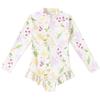 Traje de Banho Infantil, Maiô Infantil para Meninas, Roupa de Banho Profissional para Treinamento com Proteção Solar de Manga Longa para Meninas, Equipamento Upf50+