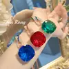 Lámpara Colgante Exagerada Azul Real Estilo Europeo y Americano Lujo Versátil Realista Esmeralda Sangre de Paloma Rojo Piedra Preciosa Collar para Mujeres