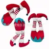 Decorações de Árvore de Natal Transfronteiriças, Decorações de Porta de Pelúcia, Enfeites de Perna de Papai Noel e Elfo, Enfeites para Vasos de Casa, Decorações de Natal