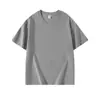 Camiseta de Manga Corta con Cuello Redondo y Hombro Normal de Algodón Puro, Color Sólido, 220g 21s, Ropa de Trabajo, Camisa Publicitaria, Logo de Impresión Personalizada para Hombre