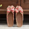 Nuevas Pantuflas de Hierba de Ratán para el Hogar de Hombres Verano Pareja Hogar Transpirables Interiores Pantuflas de Hierba de Ratán Piso de Madera Mujeres Venta al por Mayor