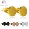 Pendientes Explosivos de Moda de Acero Inoxidable Pendientes Redondos Lisos Simples de Acero de Titanio para Hombres y Mujeres Venta Directa de Fábrica de Pendientes