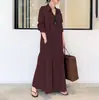 Nuevo vestido camisa casual simple elegante con solapa de punto transfronterizo