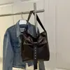 Bolsa Tote de Lona de Gran Capacidad Estilo Coreano con Lazo para Viajes Diarios de Mujer, Bolso de Hombro Versátil Casual, Bolso Cruzado de Diseño de Nicho