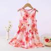 Novo Vestido Colete de Verão para Meninas Roupa Exterior Moda Explosões Bebê Menina Floral Elegante Vestido de Princesa Infantil