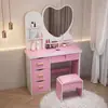 Tocador minimalista moderno para dormitorio, tocador pequeño con espejo para apartamentos de alquiler, escritorio de maquillaje de princesa