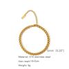 Pulsera Popular de Combinación de Acero Inoxidable de Venta Caliente Transfronteriza Amuleto de Moda Europea y Americana Pulsera Gruesa y Delgada para Mujer Chapada al Vacío en Oro de 18K