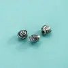 Contas Espaçadoras Pequenas em Lingote de Prata Esterlina S925 com a Palavra "Fortuna" para Montagem DIY, Pulseiras e Anéis