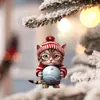 Péndulo Acrílico Gato 2D Decoración Taza de Té Gato Colgante Navideño Decoración Creativa de Dibujos Animados Transfronterizo Nuevo Producto Gato Cat
