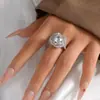 Anel de Pétala com Micro-Incrustação de Diamante Vintage de Alta Qualidade para Mulheres, Design de Nicho, Joia Estilo Ins