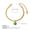 Moda Europea y Americana Colorido Colgante Redondo con 26 Letras Inglesas, Pulsera de Cadena Hueso de Serpiente Plana, Joyería de Nicho Chapada en Oro de 18 Quilates