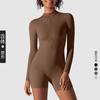 Mono de Yoga con Cremallera de Manga Larga Estilo Europeo y Americano para Mujer, Body de Una Pieza para Entrenamiento Deportivo y Fitness al por Mayor