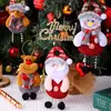 Decoraciones Navideñas de Productos Nuevos Transfronterizos Colgantes de Cuentas Árbol de Navidad de Lino Muñeco de Papá Noel Muñeco de Muñeco de Nieve Colgante Venta al por Mayor
