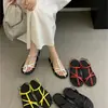 Sandalias Romanas Cruzadas de Tira Fina Abiertas para Verano