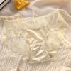 Roupa íntima feminina renda leve luxo high-end sexy traceless respirável gelo seda fina cintura média cuecas puras