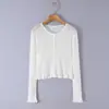 Para Comércio Exterior Transfronteiriço Europeu e Americano 2026 Verão Novo Estilo Elegante Simples Gentil Estilo Cardigan de Tricô Ruffle Semi-Transparente