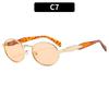 Nuevas Gafas de Sol Metálicas Ovaladas Retro de Alta Gama Transfronterizas Europeas y Americanas de Moda para Hombre y Mujer Gafas de Sol Modernas