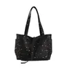 Nova Bolsa Tote de Lona Estilo Coreano Ins Estrela Super Brilhante Bolsa de Mão/Ombro Grande Capacidade para Viagem Casual Diária para Mulheres