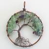 Colgante de árbol de la vida redondo de bronce con gema de grava de cristal, venta al por mayor de joyería de comercio exterior transfronterizo de Amazon y eBay