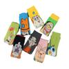 Fabricantes de calcetines de algodón de marea al por mayor, calcetines de dibujos animados lindos para hombres, calcetines de flores, calcetines de tubo para mujeres, calcetines de cómic de tubo largo europeos y americanos.