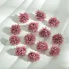V 3.5cm Flores de Crisantemo Artificiales Suministros para Bodas Materiales Corona Flores Falsas Bola Crisantemo Caja de Dulces para Bodas Decoración
