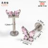 Brincos de Liga de Titânio F136 Formato de Borboleta Espiral Interna Piercings de Osso da Orelha Zircônia Elegante Brilhante Piercing de Lábio Joias