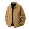 Chaqueta Funcional de Algodón Puro con Solapa Tendencia Primavera y Otoño 2025 Nueva Chaqueta Cortavientos Simple Versátil para Hombre