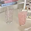 Copo de água doméstico copo de vidro do gato KT copo de água transparente fofo estilo ins grande capacidade copo para bebida fria copo famoso na internet atacado