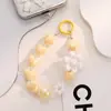 Nuevo Llavero de Corazón Sunflower Electrochapado Cadena de Cuentas Colgante para Teléfono Móvil Color Fresco Pequeño Accesorios para Bolsos Colgante para Auriculares