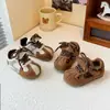 Zapatos Nuevos de Primavera y Otoño para Niños Papá Zapatos Suela Suave Antideslizantes Zapatos Forrest Gump de Moda Versátiles Estampado de Leopardo Zapatos de una Sola Pieza Superficie de Cuero Niñas