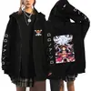 One Piece One Piece Luffy Impresso Zíper Suéter Masculino Casual Moletom Com Capuz Top Cardigan Jaqueta