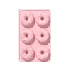 Forma de Silicone para Donuts 6 Cavidades Rosa Silicone Forma de Assar para Donuts Biscoitos Chocolates e Mais Antiaderente Resistente ao Calor Forma de Grau Alimentício para Assar DIY Fácil de Usar e Limpar Perfeita para Guloseimas Caseiras