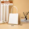 Bolsa de lona pintada a mano de lino al por mayor spot para estudiantes DIY bolsa hecha a mano de yute simple bolsa de mano de lino ecológica