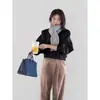 Moletom Raglan Retro 2025 com Gola Redonda para Mulheres Primavera e Outono Pequeno Moda Casual Versátil Top Pulôver Curto