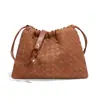 Bolsa de Palha Tecida Artesanal Transfronteiriça, Bolsa de Ombro Estilo Nicho Retrô, Nova Bolsa de Ombro Simples Estilo Balde para o Dia a Dia, Casual