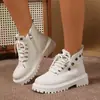 Novas botas Martin de pelúcia femininas outono e inverno 2025, estilo britânico, comércio exterior, salto grosso, sola grossa, botas curtas, sapatos de algodão plataforma quentes