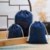 Bolsa de Algodón y Lino Puro, Bolsa para Taza Pequeña, Bolsa para Joyas, Bolsa de Almacenamiento, Bolsa con Cordón, Bolsa de Brocado Hecha a Mano, Bolsa de Cuentas