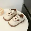 Zapatos de Cuero para Niñas 2024 Nuevo Primavera y Otoño Bebé Suela Suave Zapatos para Primeros Pasos Zapatos de Princesa para Niñas Zapatos de Lona Suave para Niñas
