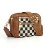 Bolso bandolera multifuncional con cremallera, combinación de colores europea y americana de moda transfronteriza, bolso cuadrado, bolso de hombro de PU, cartera, correa de hombro ajustable