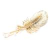 Broche Novo Vintage Banhado a Ouro Pena de Ouro Cravejado de Diamantes Exagerado Atmosférico Avançado Borla Pérola de Água Doce Pinos para Mulheres