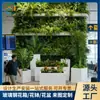 Caja de Maceta Rectangular de Fibra de Vidrio Blanca Combinación Área de Espera de Aeropuerto Planta Verde Maceta Decorativa Piscina para Plantar Interior Exterior