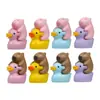 8 Patos Amarelos Sentados Casal Capivara Micro Paisagismo Jardinagem Boneco Boneco Criativo de Mão