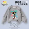 Moletom Infantil Masculino Sonic the Hedgehog Outono Roupa de Outono para Crianças com Design de Linhas, Estiloso Top de Manga Longa para Meninos