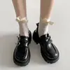 Zapatos de cuero retro estilo francés para mujer con plataforma gruesa que aumentan la altura, nuevos zapatos Mary Jane versátiles de moda para primavera y otoño para combinar con faldas